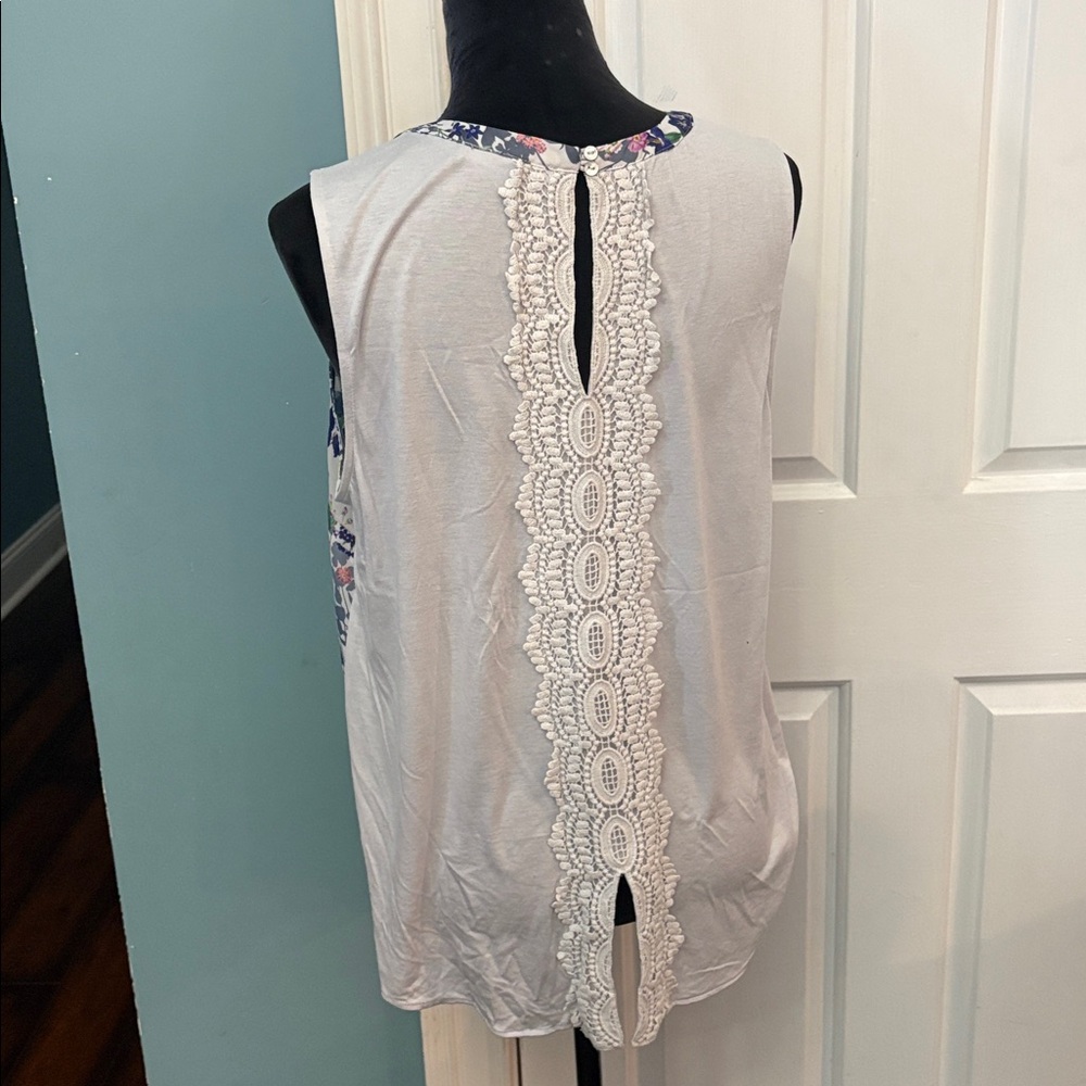 Daniel Rainn Multicolor Floral Blouse with Crochet Detail - Picture 3 of 6